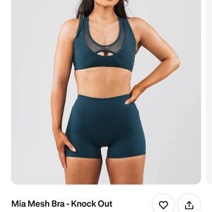 Alphalete Mia Mesh Sports Bra - knockout/Deep Teal NWT small
